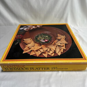 Cantina Tostados Platter 15" Terracotta Chip Dip Bowl Italy